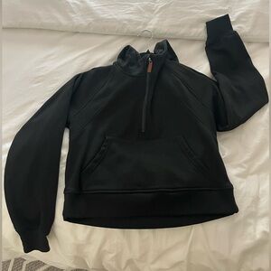 Laslulu Half-Zip Fleece Lined Hoody - Black Size S